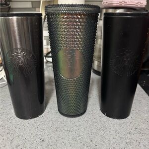 Starbucks Black and Iridescent Tumbler Trio